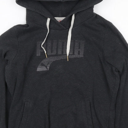 Puma Women’s Grey UK 12 Pullover Hoodie Logo Pockets