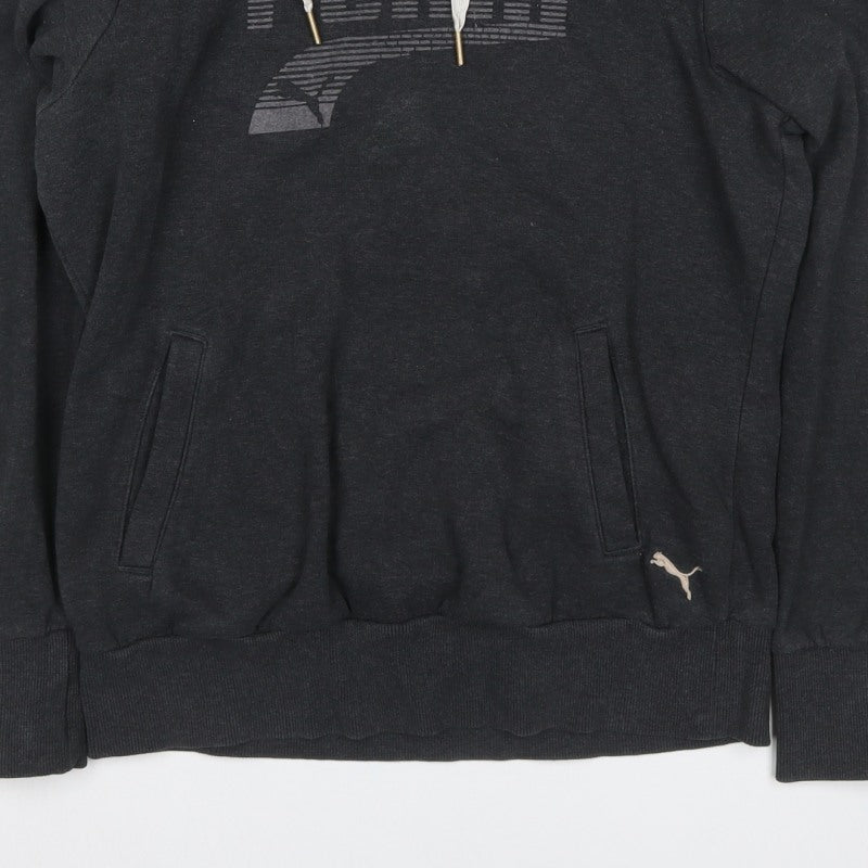 Puma Women’s Grey UK 12 Pullover Hoodie Logo Pockets