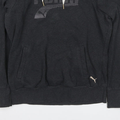 Puma Women’s Grey UK 12 Pullover Hoodie Logo Pockets
