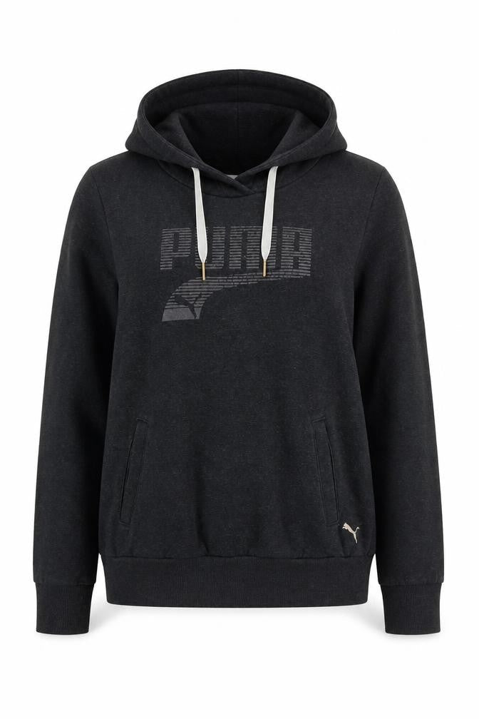 Puma Women’s Grey UK 12 Pullover Hoodie Logo Pockets
