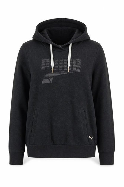 Puma Women’s Grey UK 12 Pullover Hoodie Logo Pockets