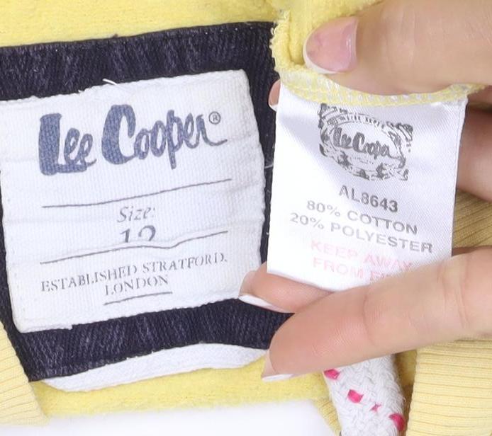 Lee Cooper Women’s Yellow Size 12 Pullover Hoodie Logo Pocket