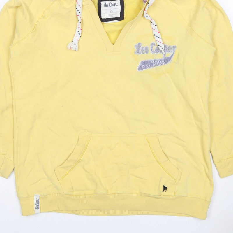 Lee Cooper Women’s Yellow Size 12 Pullover Hoodie Logo Pocket