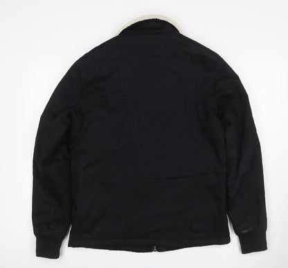 River Island Men's Black S Basic Padded Jacket Teddy Collar