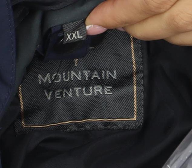 Mountain Venture Men’s Blue 7XL Hooded Parka Jacket Outdoor