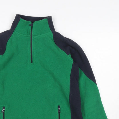 GAP Teens Green Black Fleece Quarter Zip Pullover Sweatshirt Size 10