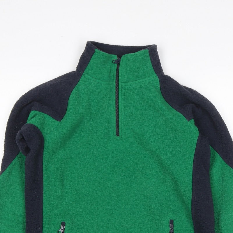 GAP Teens Green Black Fleece Quarter Zip Pullover Sweatshirt Size 10
