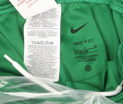 Nike Boys Green S 8-9 Years Dri-FIT Athletic Football Shorts