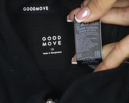 Goodmove Women’s Black UK 16 Basic Softshell Full Zip Jacket