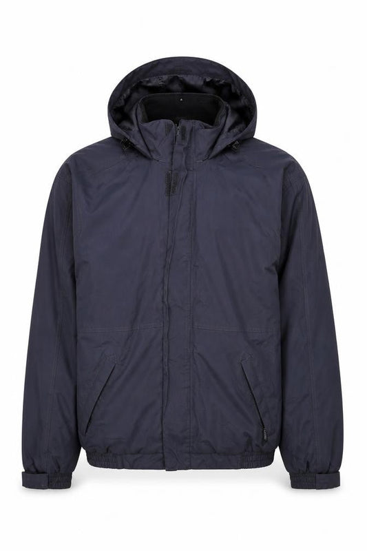 Front view of Regatta Professional Men’s Blue Hooded Waterproof Jacket UK 38