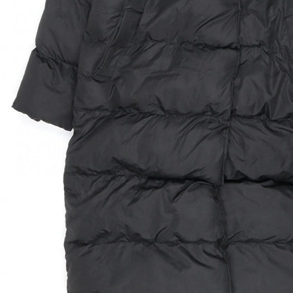 Missguided Women’s Black UK 10 Long Quilted Puffer Jacket Coat