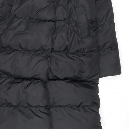 Missguided Women’s Black UK 10 Long Quilted Puffer Jacket Coat