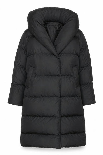 Missguided Women’s Black UK 10 Long Quilted Puffer Jacket Coat