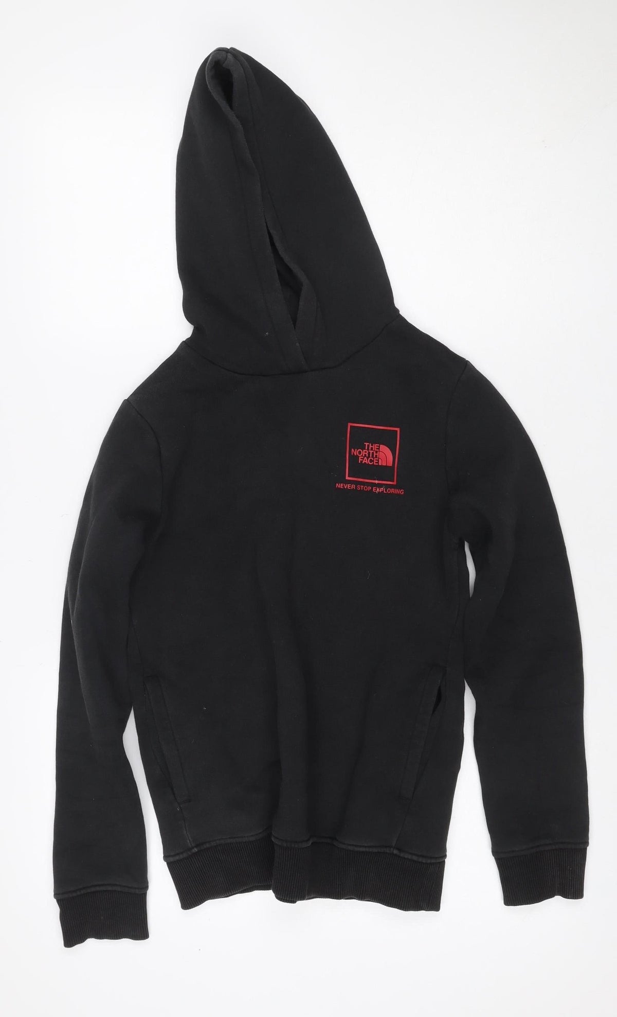 The North Face Boys Black XL Pullover Hoodie Graphic Logo Cotton Blend