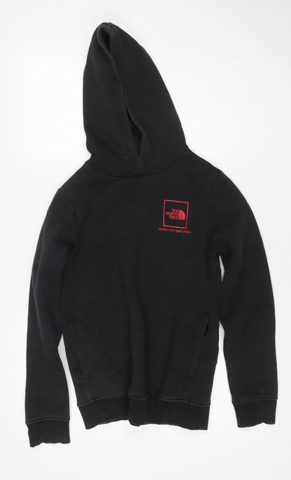 The North Face Boys Black XL Pullover Hoodie Graphic Logo Cotton Blend