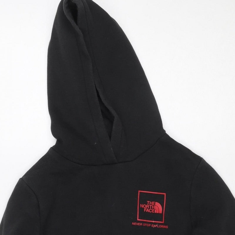 The North Face Boys Black XL Pullover Hoodie Graphic Logo Cotton Blend