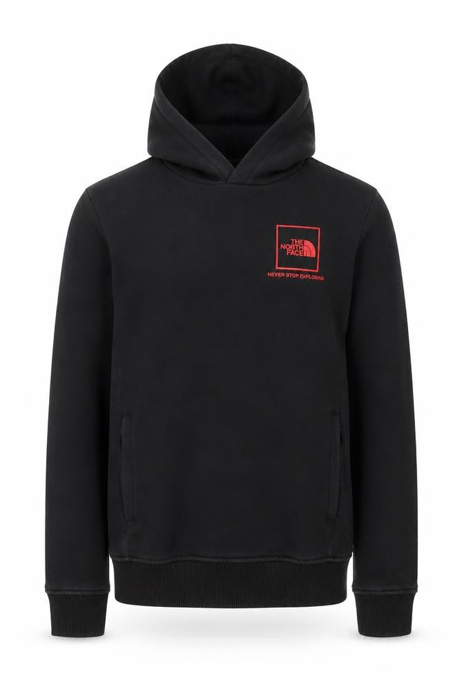 The North Face Boys Black XL Pullover Hoodie Graphic Logo Cotton Blend