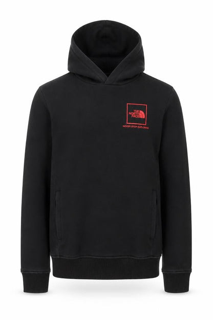 The North Face Boys Black XL Pullover Hoodie Graphic Logo Cotton Blend