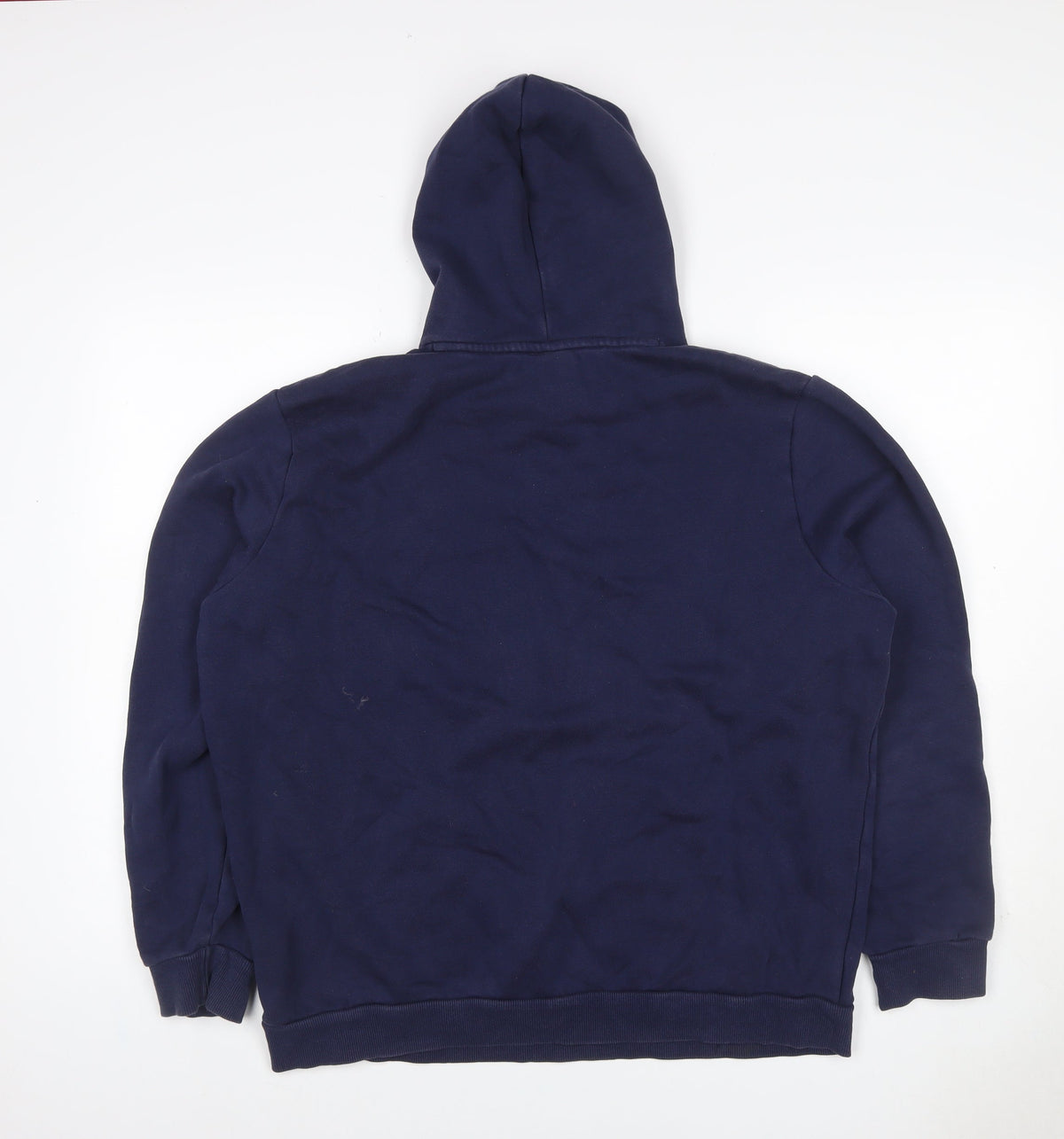 Puma Men's Navy Blue L Pullover Hoodie Logo Sports Fleece