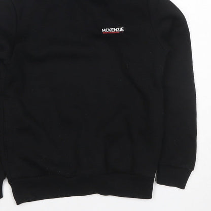 McKenzie Boys Black Pullover Hoodie 8-10 Years Logo Fleece