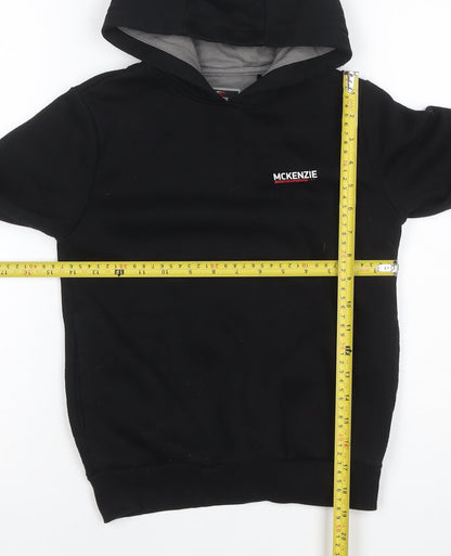 McKenzie Boys Black Pullover Hoodie 8-10 Years Logo Fleece