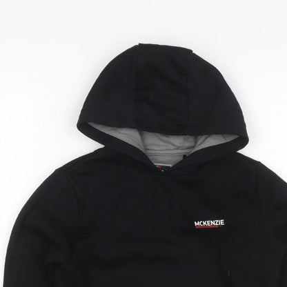McKenzie Boys Black Pullover Hoodie 8-10 Years Logo Fleece