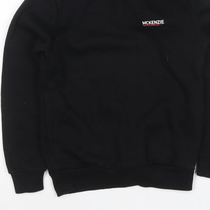 McKenzie Boys Black Pullover Hoodie 8-10 Years Logo Fleece