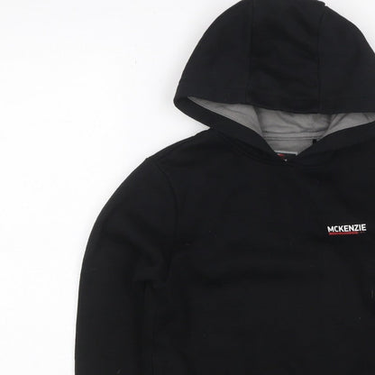 McKenzie Boys Black Pullover Hoodie 8-10 Years Logo Fleece
