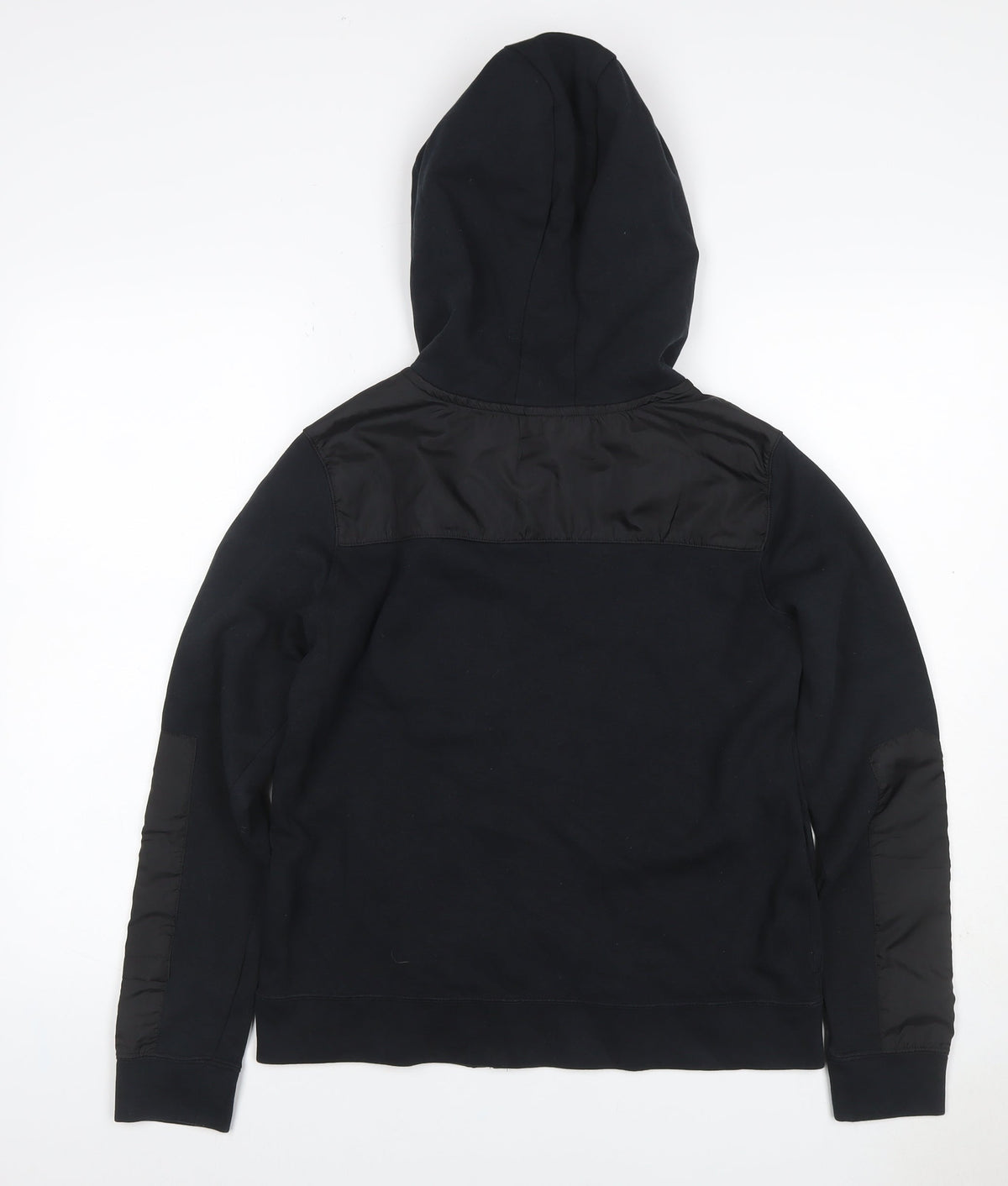 Nike Teens Black L Full Zip Hooded Sweatshirt Logo Cotton Blend