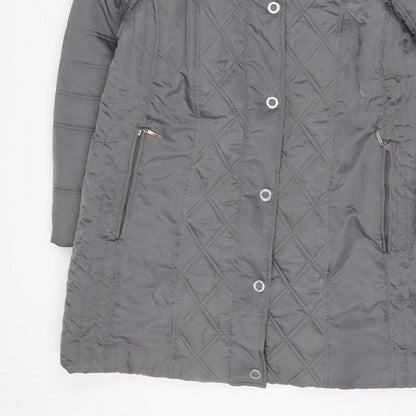 Tigi Women’s Grey Size 20 Quilted Hooded Puffer Jacket