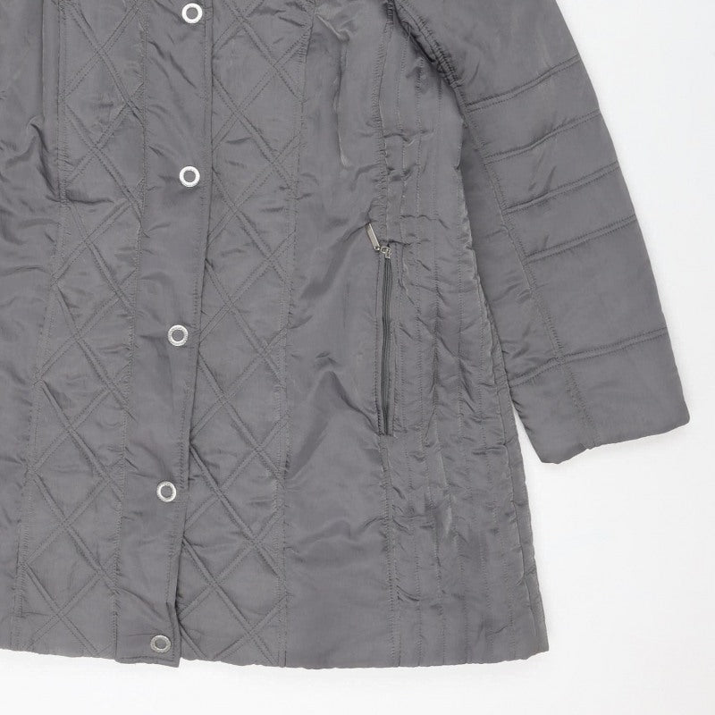 Tigi Women’s Grey Size 20 Quilted Hooded Puffer Jacket