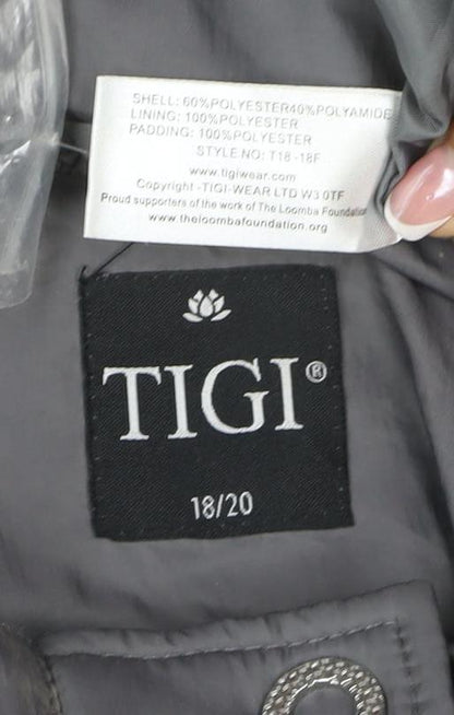 Tigi Women’s Grey Size 20 Quilted Hooded Puffer Jacket