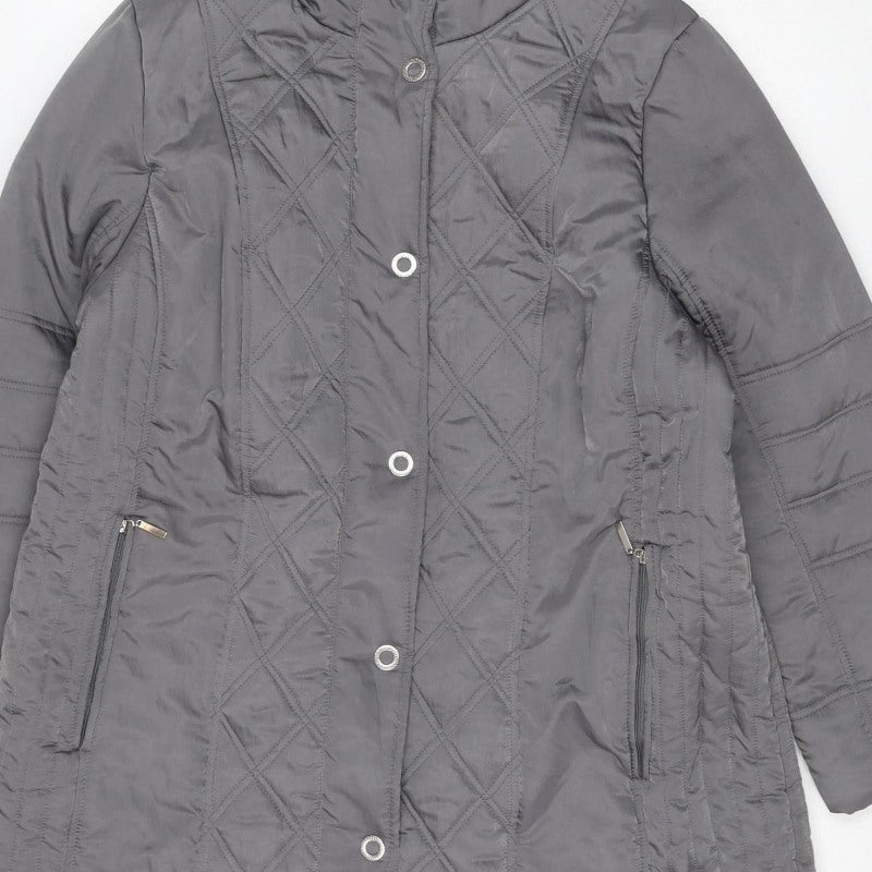 Tigi Women’s Grey Size 20 Quilted Hooded Puffer Jacket