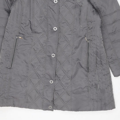 Tigi Women’s Grey Size 20 Quilted Hooded Puffer Jacket