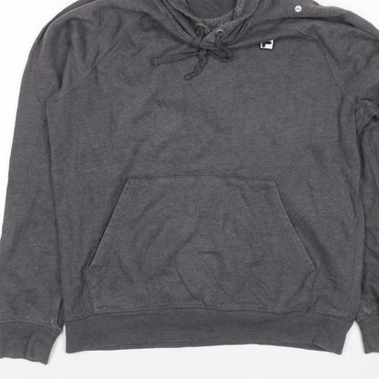 FILA Men’s Grey S Pullover Hoodie Logo Fleece Kangaroo Pocket