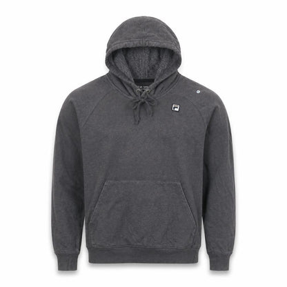 FILA Men’s Grey S Pullover Hoodie Logo Fleece Kangaroo Pocket