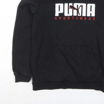 Puma Boys Black 15-16 Years Pullover Logo Sportswear Hoodie