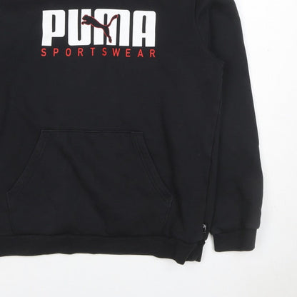 Puma Boys Black 15-16 Years Pullover Logo Sportswear Hoodie