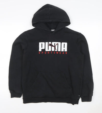 Puma Boys Black 15-16 Years Pullover Logo Sportswear Hoodie