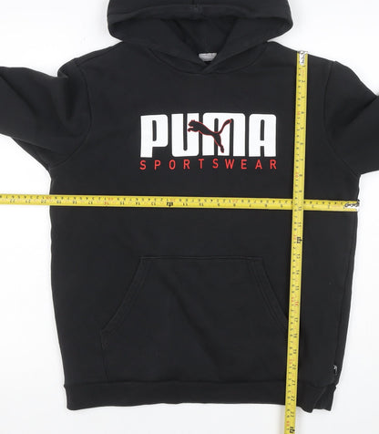 Puma Boys Black 15-16 Years Pullover Logo Sportswear Hoodie