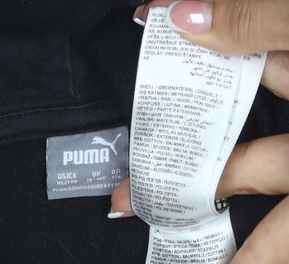 Puma Boys Black 15-16 Years Pullover Logo Sportswear Hoodie