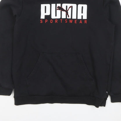Puma Boys Black 15-16 Years Pullover Logo Sportswear Hoodie