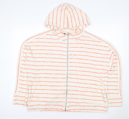 Next Women’s Ivory Pink Striped Full Zip Hoodie XL UK 20 Knit