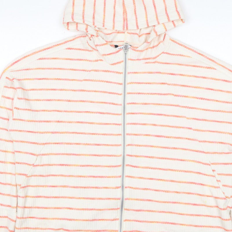 Next Women’s Ivory Pink Striped Full Zip Hoodie XL UK 20 Knit