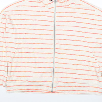 Next Women’s Ivory Pink Striped Full Zip Hoodie XL UK 20 Knit