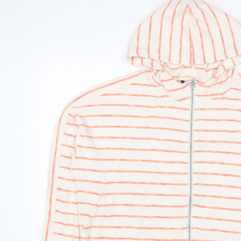 Next Women’s Ivory Pink Striped Full Zip Hoodie XL UK 20 Knit