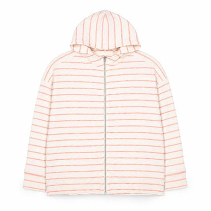 Next Women’s Ivory Pink Striped Full Zip Hoodie XL UK 20 Knit