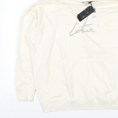 Corteiz Men's Ivory M Pullover Hoodie Logo Graphic Kangaroo Pocket