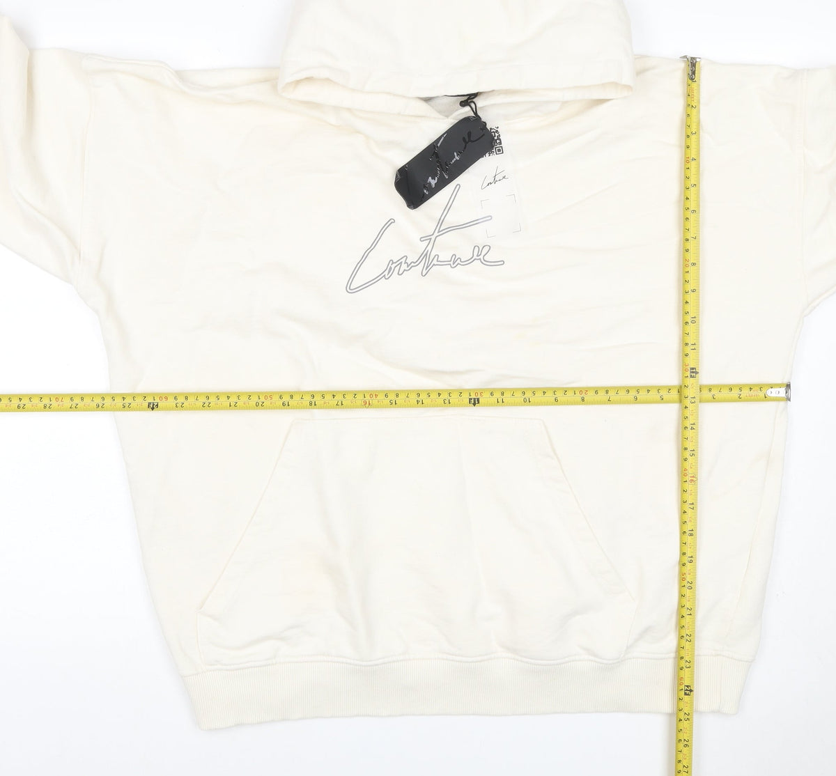 Corteiz Men's Ivory M Pullover Hoodie Logo Graphic Kangaroo Pocket