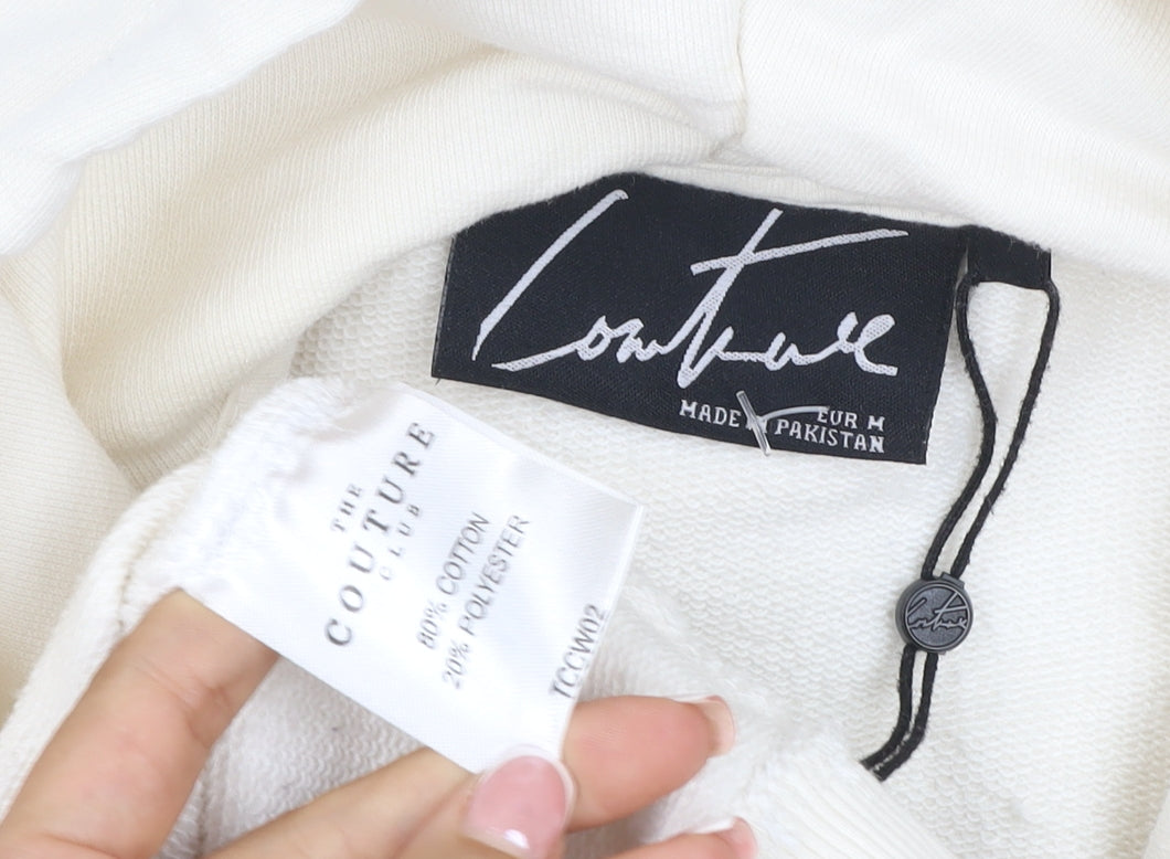 Corteiz Men's Ivory M Pullover Hoodie Logo Graphic Kangaroo Pocket